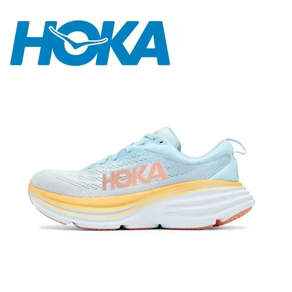 HOKA  Bondi 8 Lightweight Jogging Outdoor Running Shoes Marathon Trail Cushioning Shoes Elastic Womens Men