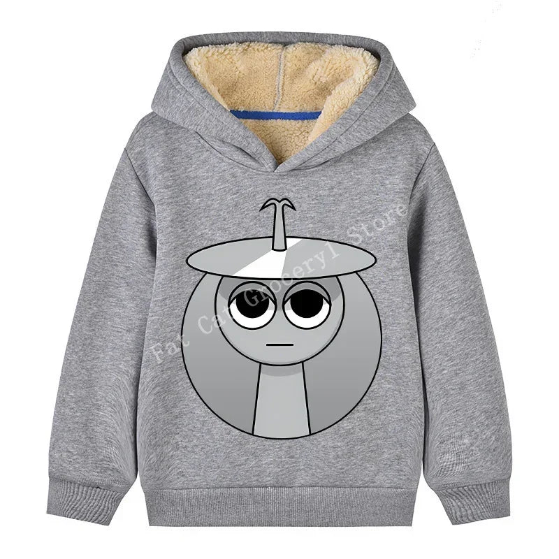 Sprunki Cute Hoodies Kids Incredibox Anime Action Figures Sweatshirt Boys Girl Winter Thickening Children Clothes Gift Hot Sales