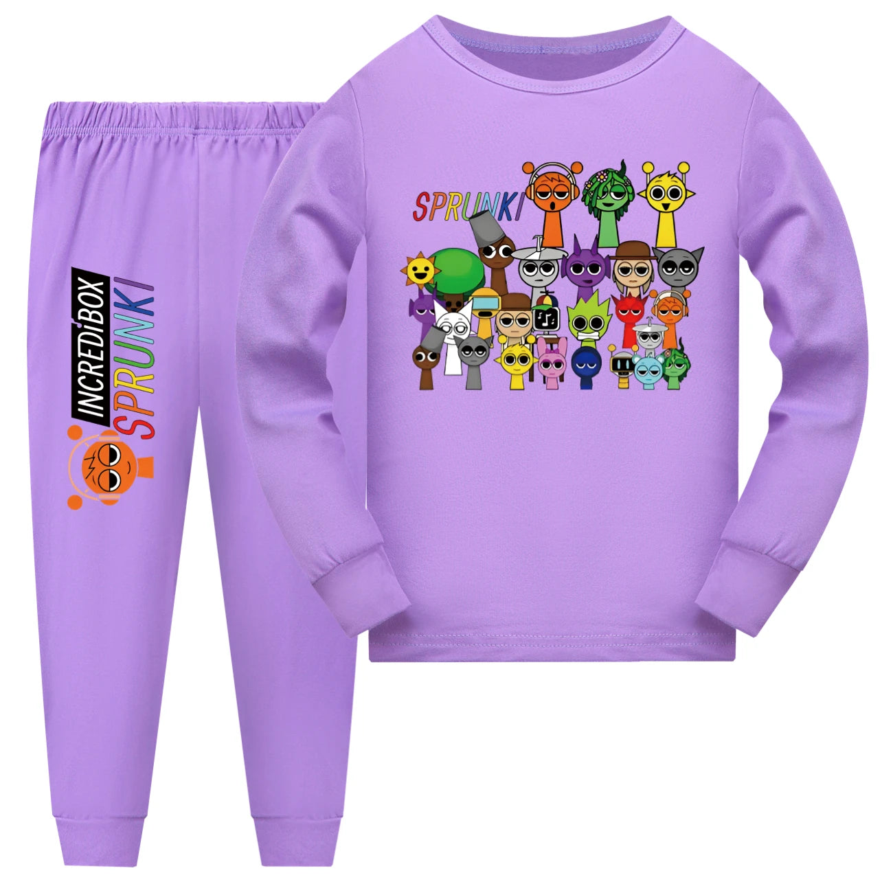 Boys Girls Long Sleeve Pajamas Sets Sprunki Pyjamas Suits Children's Incredibox Sleepwear Teenager Homewear Pijamas4014