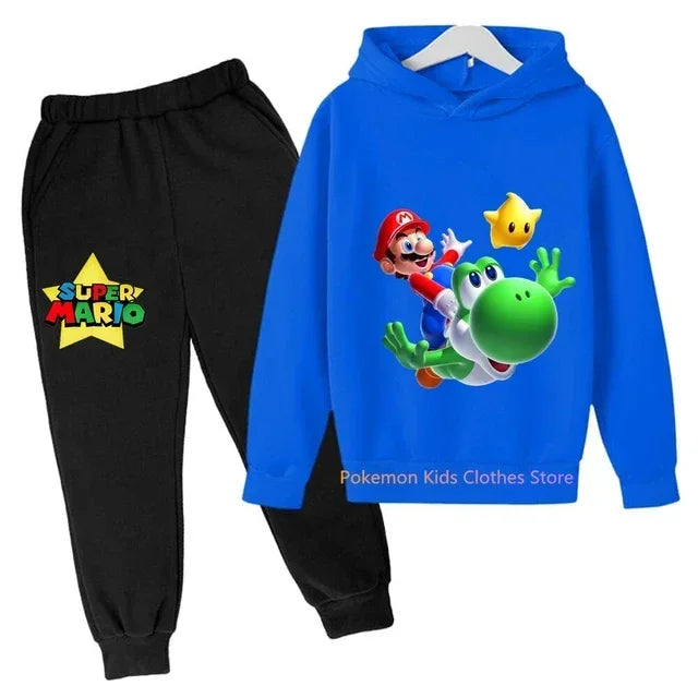 New Game Super Mario bros Set Kids Sweatshirt Children Jacket Boy Girl Clothes Spring Autumn Hoodie 3-14 years old Sweater Sales