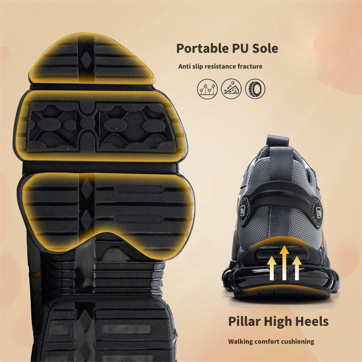 Rotating Buttons Work Safety Shoes Work Sneakers Men Protective Shoes Puncture-Proof Indestructible Shoes Security Boots