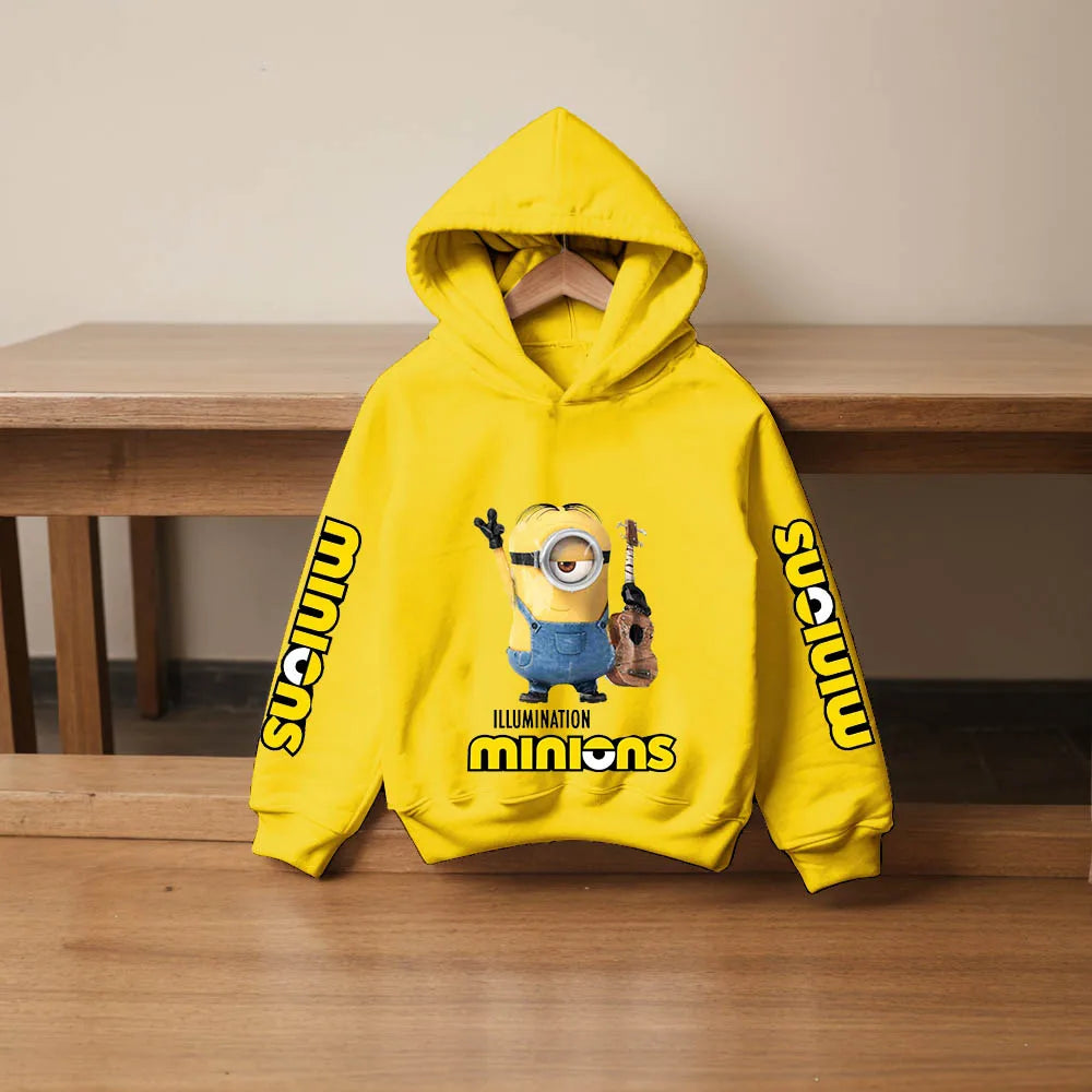 Autumn/Winter Children's Hoodies Cartoon Printed Minions Kid Clothing Boys' Outdoor Sports Shirts High Quality Girls' Tops