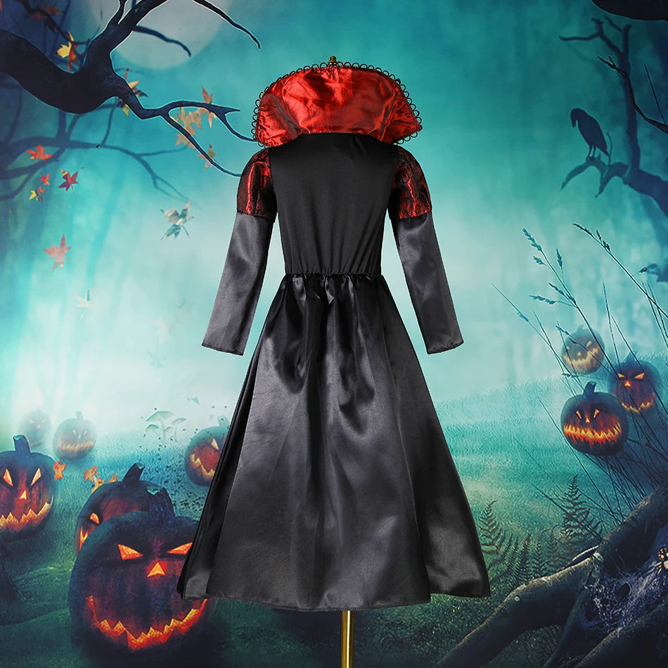 Girls Princess Costume Kid Vampire Ghost Bride Clothes Halloween Elegant Children Cosplay Carnival Disguise Witch Birthday Dress