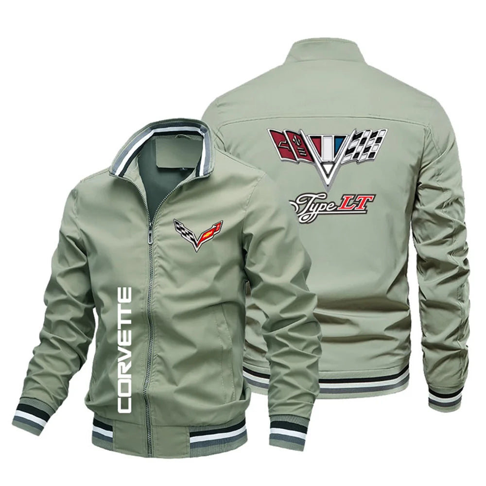 Spring Hot Selling Explosion Collar Baseball Jacket Corvette Printed Logo Locomotive Men's Oversized Bomber