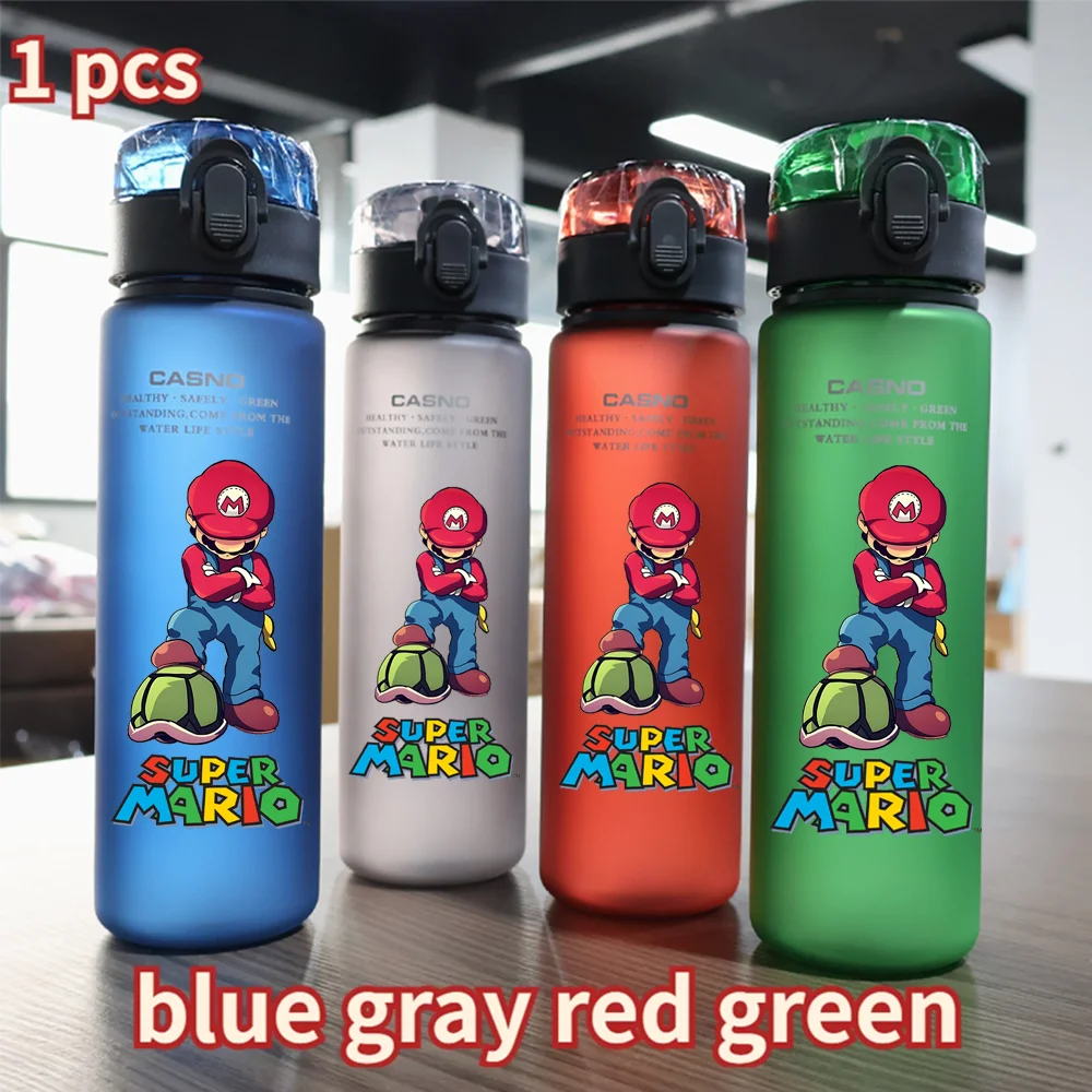 Super Mario 560ML Water Cup Large Capacity Portable Plastic Luigi Kettle Outdoor Sports Capacity Travel Hiking Water Bottle Cup