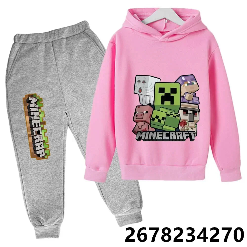 3 To 12 Years Old My Wonderful World Printed Hoodie + Sweatpants Birthday Kids Autumn Kids Anime Hoodie Boys Girls Clothing From