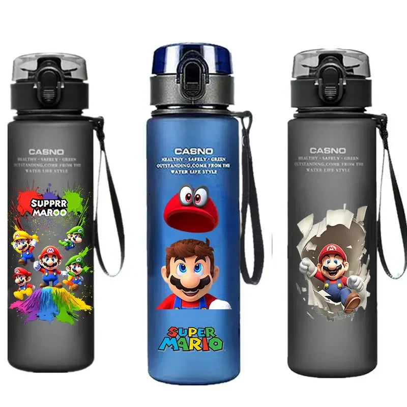 Super Mario Bros 560ml Water Cup Portable Plastic Cartoon Large Drinking Outdoor Game Pattern Capacity Sports Water Bottle Gift