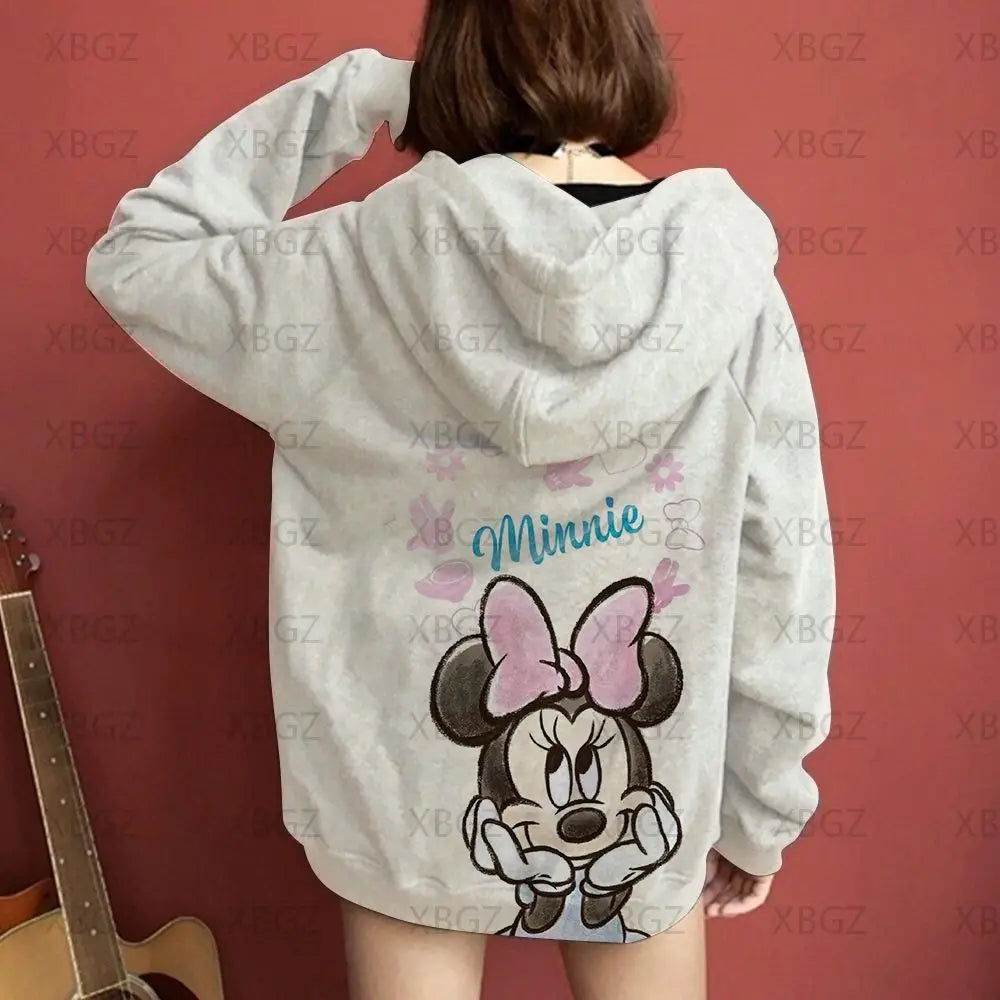 Women's Hoodies Couple Outfit Top Woman Minnie Mouse Y2k Disney Women Clothing Fashion Sweatshirts Mickey 2022 Men's Sweatshirt