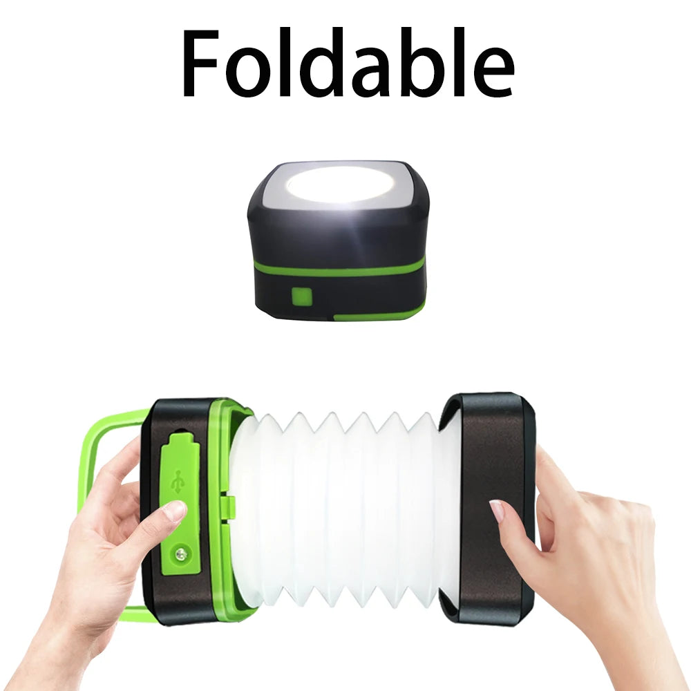 Solar Light Outdoor Foldable Waterproof Camping Lantern Led Light Rechargeable Power Bank Portable Flashlight Led Solar Lamp