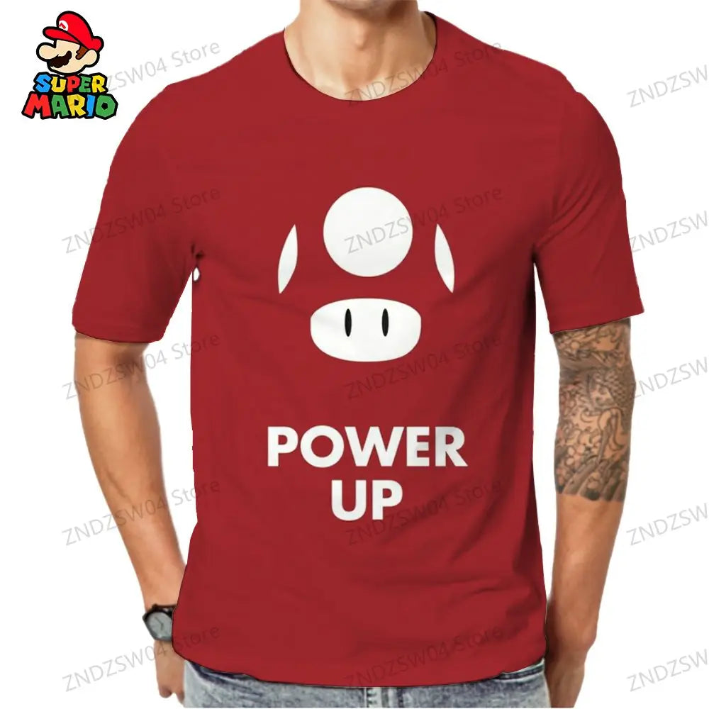 Y2k Super Mario 3D Print Parent-child Wear 110-6XL Men's Children's T-Shirt Short Sleeve 2024 Summer Harajuku Style Fashion Tops