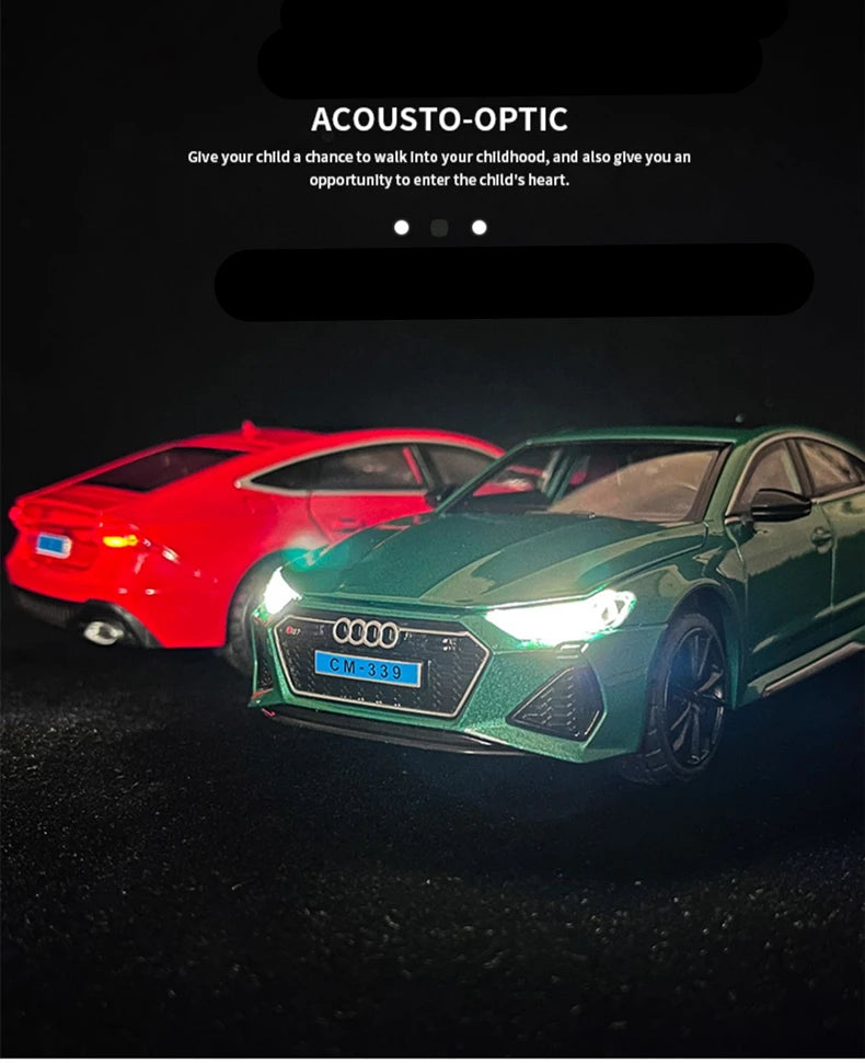 1:24 Audi RS7 Coupe Alloy Car Model Diecasts Metal Toy Sports Car Vehicles Model Simulation Sound Light Collection Kids Toy Gift