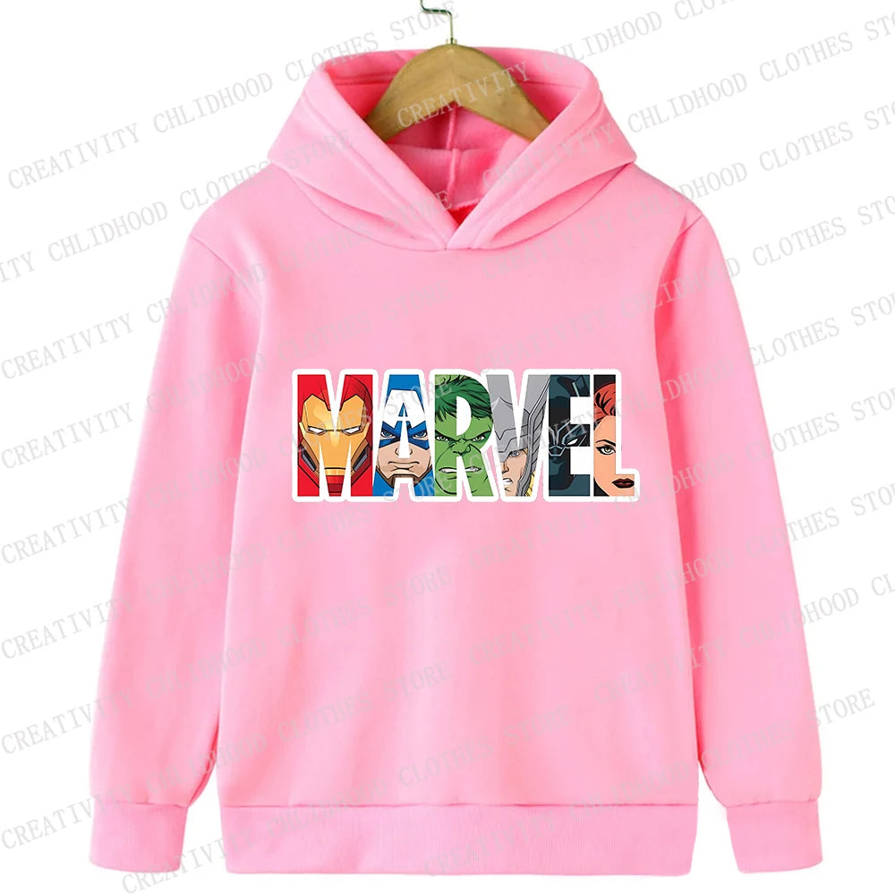 Superhero Children Hoodies Kids Pullover Hulk Iron Spider Black Widow Casual Clothes Anime Kid Girl Boy Cartoons Top Sweatshirts