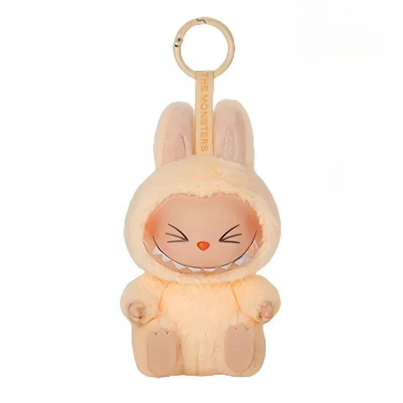 Anime Figure Labubu Have A Seat Series Pendant Flocking Doll Model Toy Kawaii Monster Replica Keychain Toy Birthday Gift New