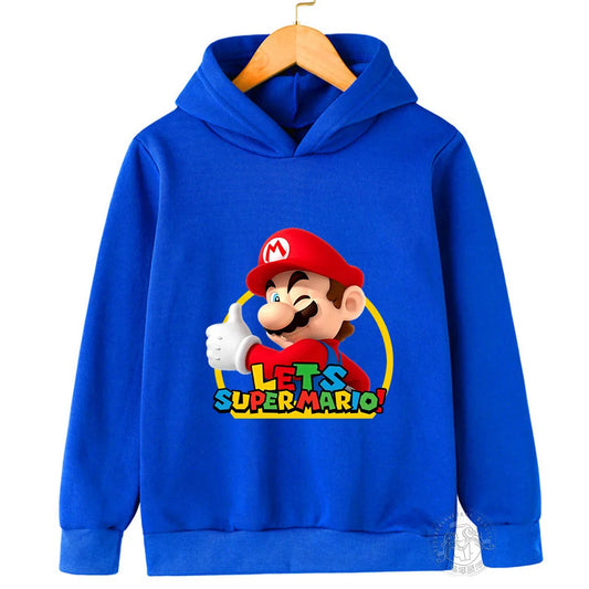 2024 New Hoodies Children's Sportswear Boys and Girls Autumn/Winter Hoodies Mario Anime Clothing 2-13 Year Old Clothing