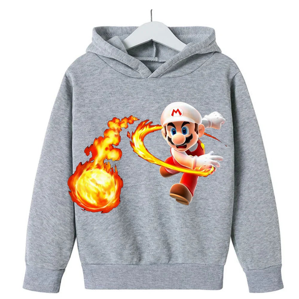 New Super Mario Peach Princess Boys Hoodies Kids Boys Clothes Children's Clothing Tops Baby Long Sleeve Boy Hoodies 3-14 Years