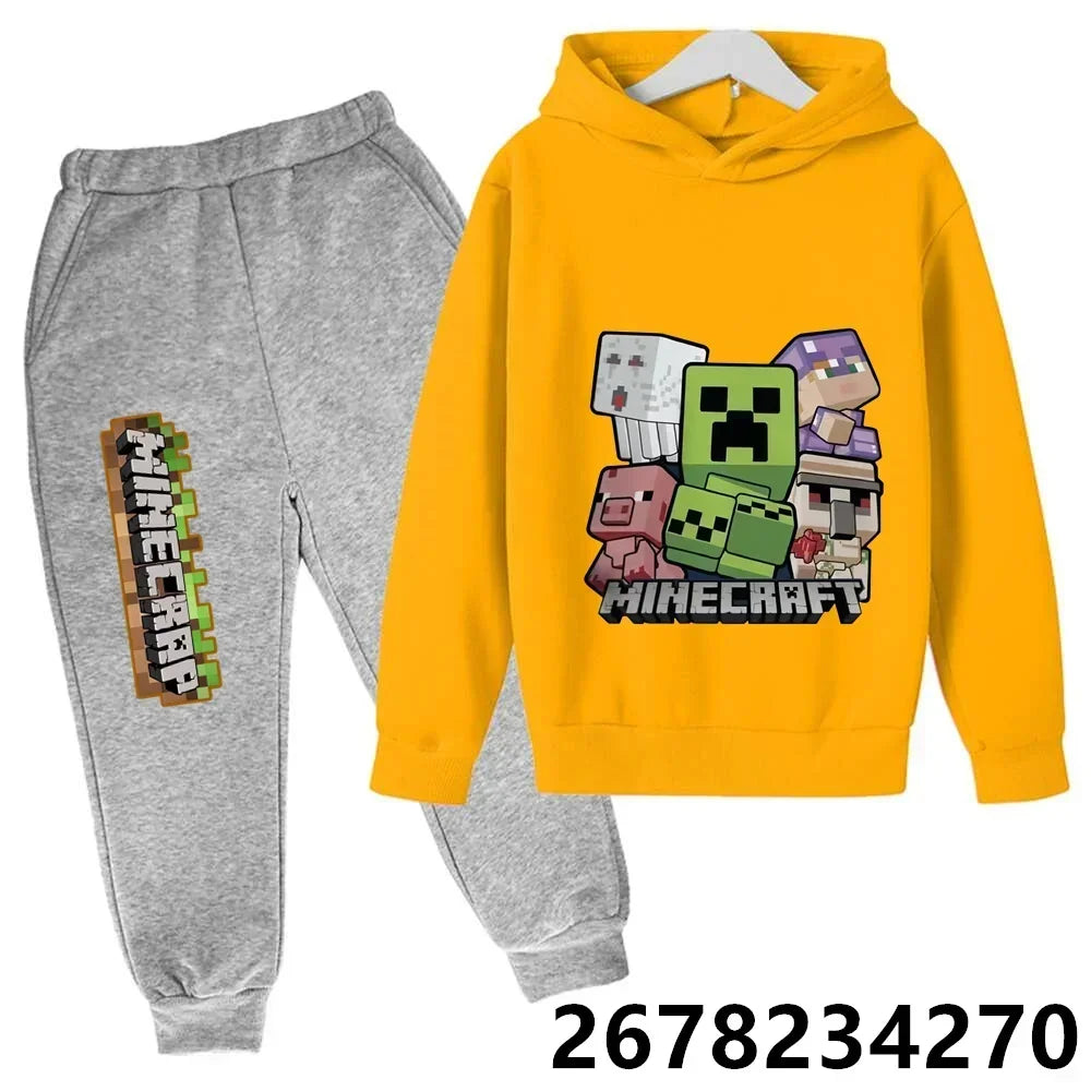 3 To 12 Years Old My Wonderful World Printed Hoodie + Sweatpants Birthday Kids Autumn Kids Anime Hoodie Boys Girls Clothing From