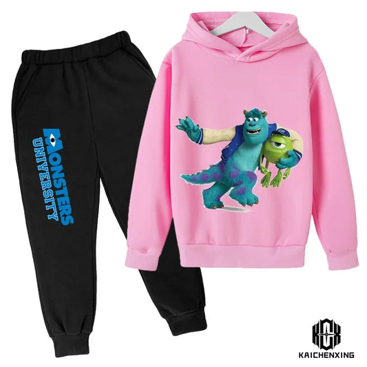 Piger Sweatshirt Bukser Suit Coat Casual børn Drenge Langærmede monsters inkl. Tøj Kawaii Hættetrøjer Børnetrøje Sportstøj