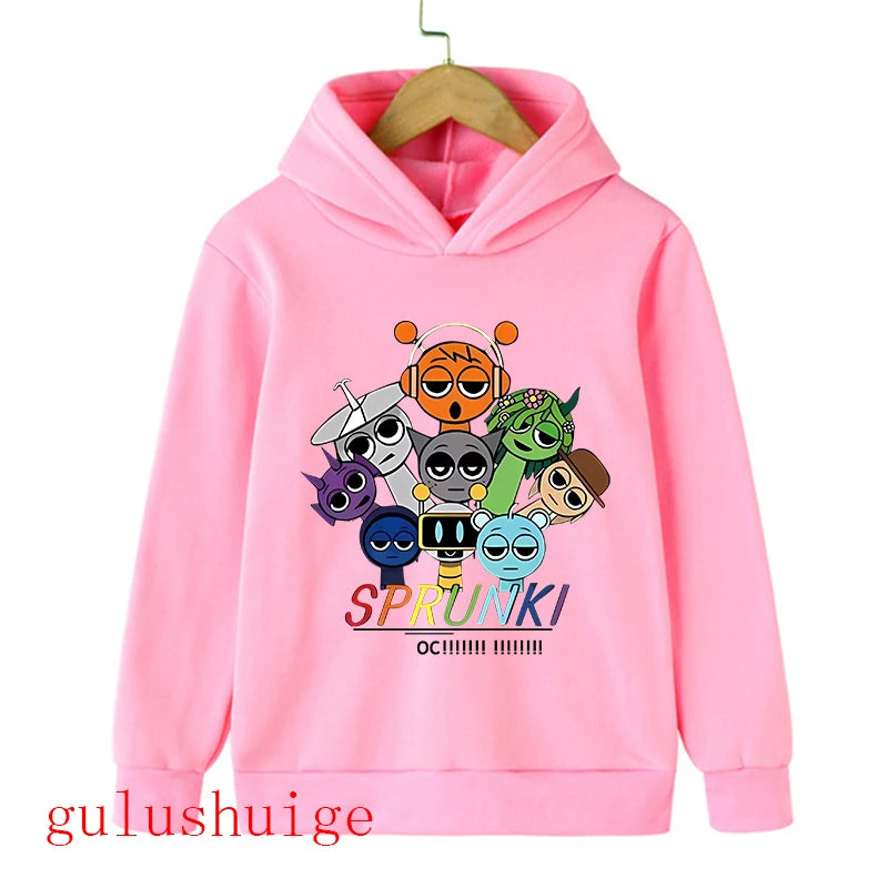 Sprunki Hoodie Fashion Kids Incredibox Hoodies Warm Sweatshirts Children's Winter Soft Clothing Cartoon Hoodie