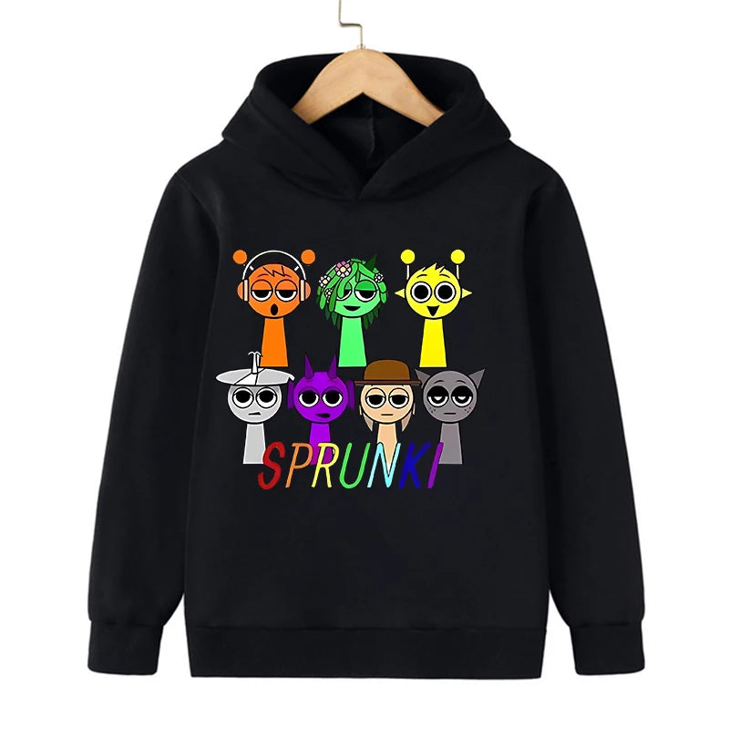 Sprunki Hoodie Fashion Kids Incredibox Hoodies Warm Sweatshirts Children's Winter Soft Clothing Cartoon Hoodie