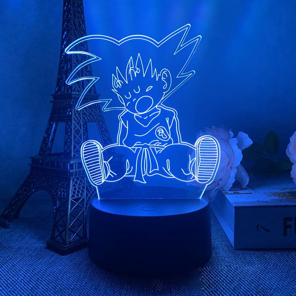 Anime Goku Vegeta Dragon Ball Z Super Saiyan 7/16 color remote control 3D Lamp LED Night Light Goku Jiren Broly Table Lamp Gift