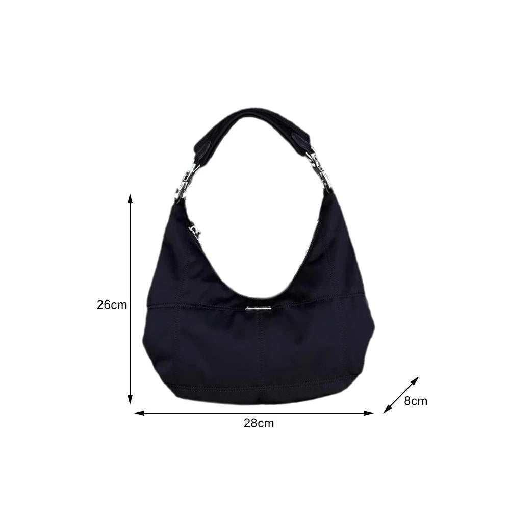 Retro Underarm Bag Armpit Small Shoulder Bag Women'S Soft Hobos Y2k Female Black Purse Fashion Girls Crescent Handbag