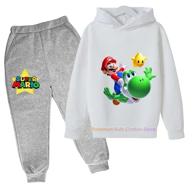 New Game Super Mario bros Set Kids Sweatshirt Children Jacket Boy Girl Clothes Spring Autumn Hoodie 3-14 years old Sweater Sales