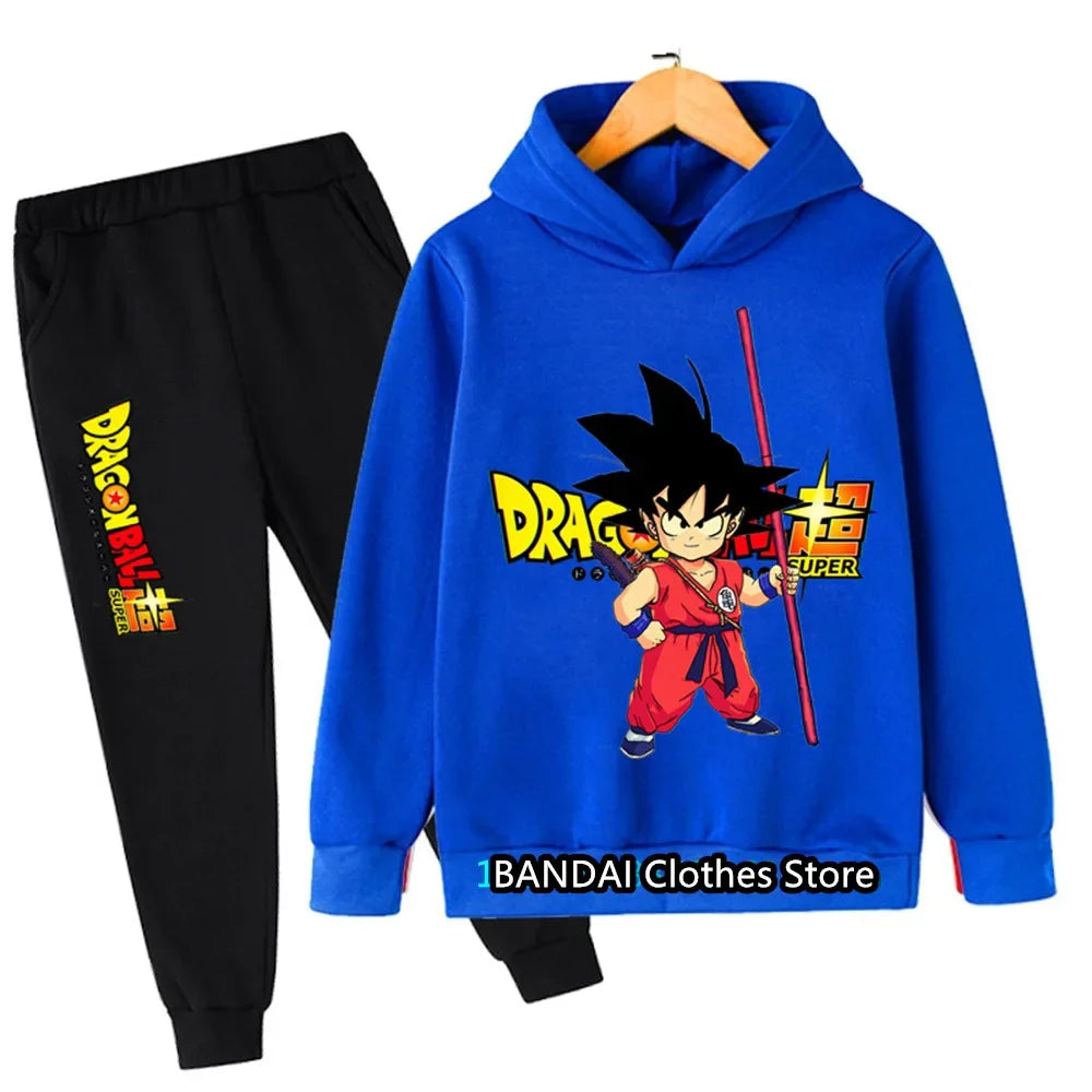 2024 New Dragonball Son-Goku Hoodies Boys Hoodies Kids Clothes Set Pullover Tracksuit Jogging Girls Sweatshirts Set 2 Pieces