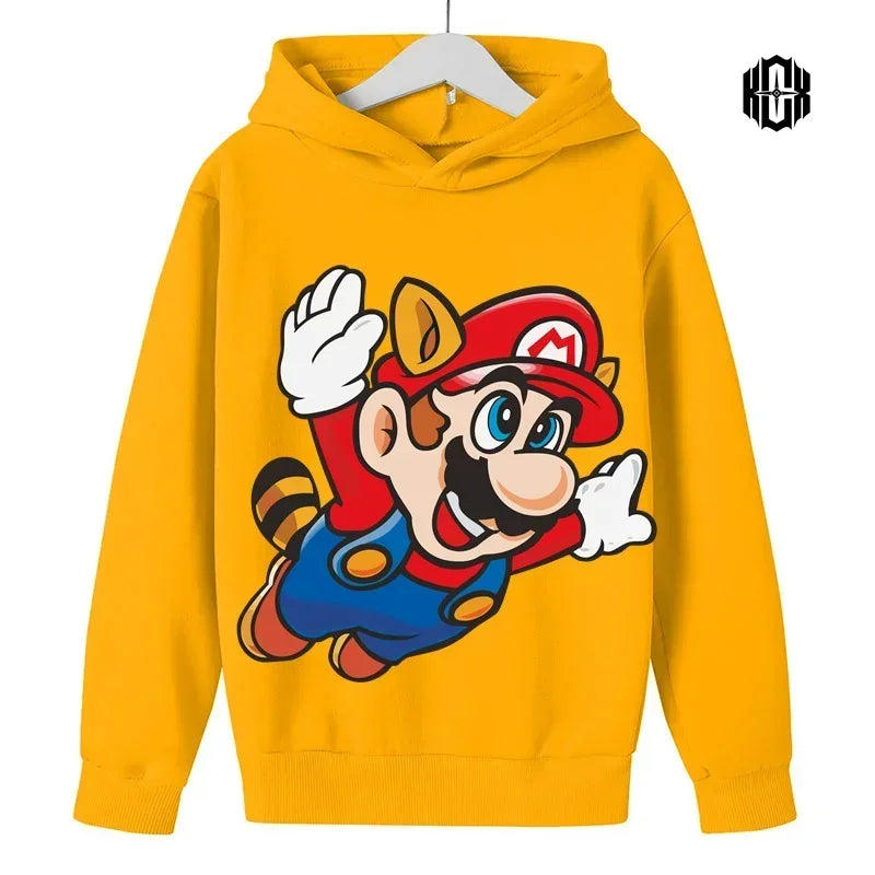 Mario Fall/Winter Children's Cotton Hoodie Fashion Casual Boys Girls Sports Hoodie Cute Cartoon Hoodie