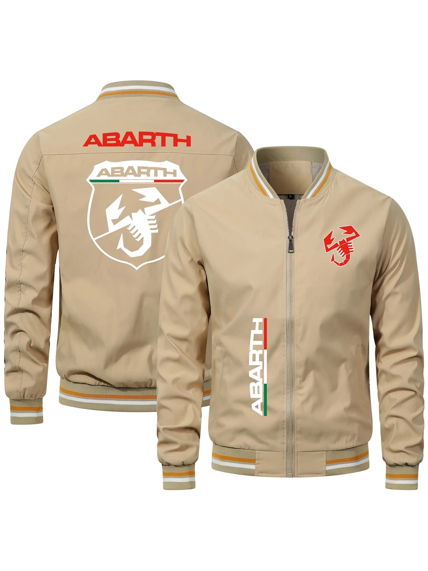 Autumn New Fashion Baseball Jacket Abarth Car Print Jacket Men Locomotive Jacket Ladies Oversize Bomber Pilot Jacket Thin Coat