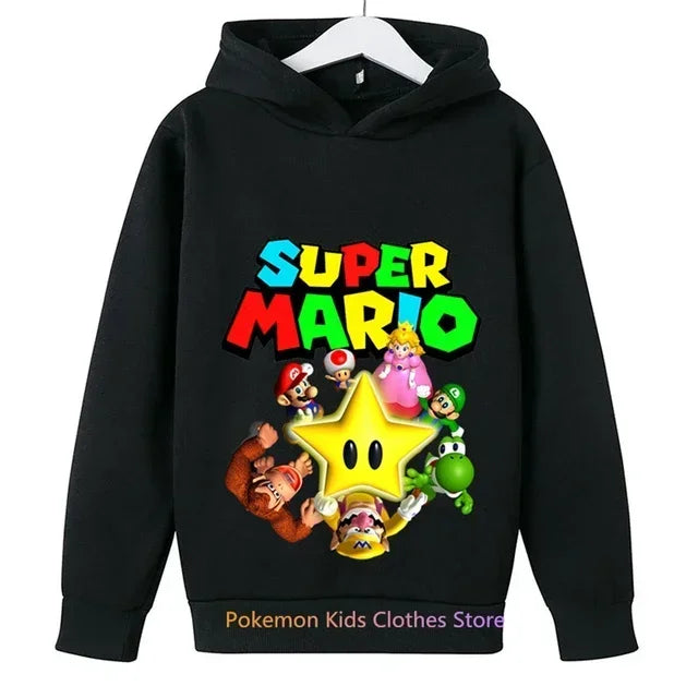 Fashion Children Game Super Mario Sweatshirt Baby Boys Girls Cartoon Pullovers Kids Autumn Clothes Mario bros Hoodies