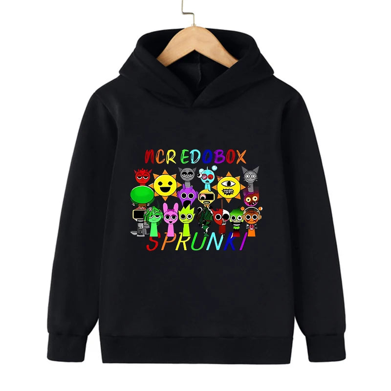 Sprunki Hoodie Fashion Kids Incredibox Hoodies Warm Sweatshirts Children's Winter Soft Clothing Cartoon Hoodie