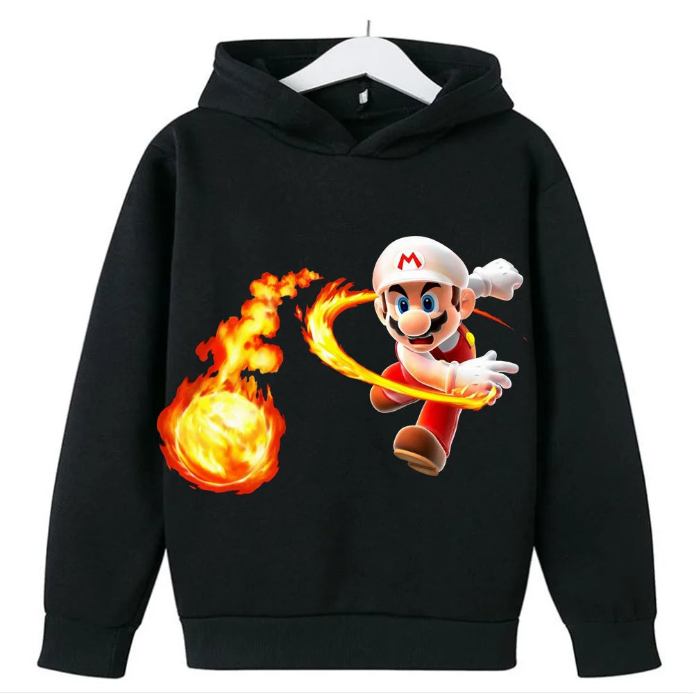 New Super Mario Peach Princess Boys Hoodies Kids Boys Clothes Children's Clothing Tops Baby Long Sleeve Boy Hoodies 3-14 Years