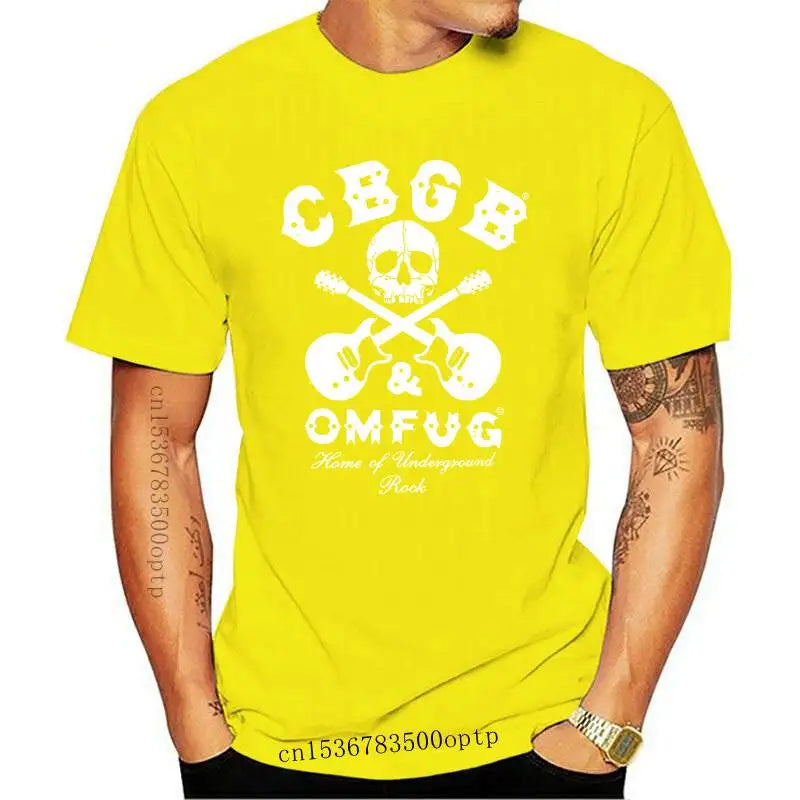 Mens Clothing CBGB Crossed Guitars T-Shirt 100% Cotton New S M English rock- Show Original Title Youth