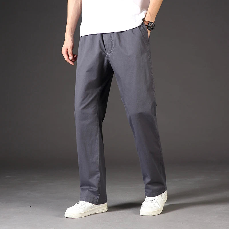 Spring Autumn Mens Cargo Pants Casual Sweatpants Relaxed Fit Cotton Pants American Style Large Size Sports Outdoor Pants