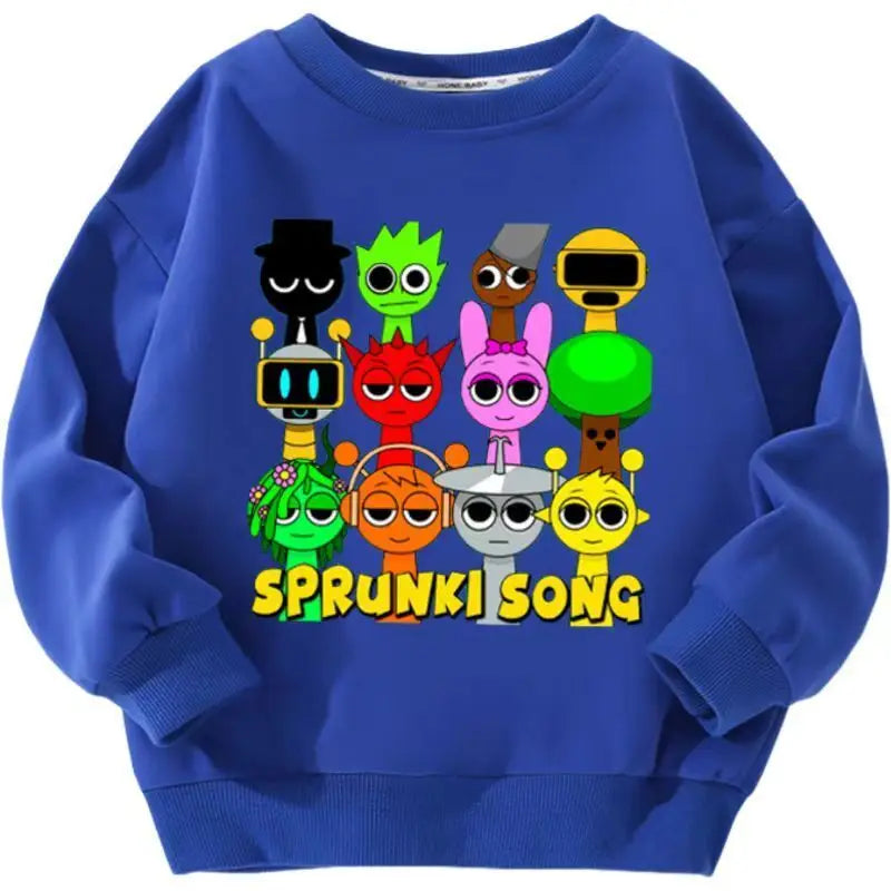 Sprunki Sweatshirt Incredibox Sprunki T Shirt Sweater Sprunki Cosplay Costume Pullover Tops Hoodie Y2K Cotton Clothes Gift