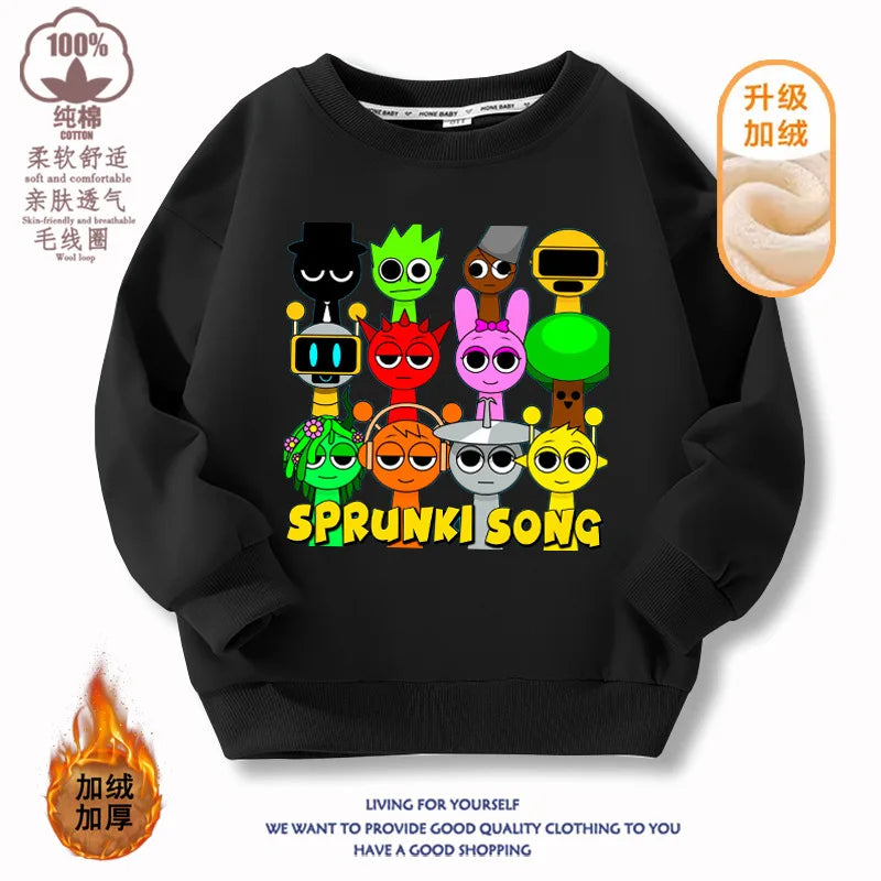 Sprunki Hoodie Clothes For Kids Incredibox Hoodies Sweatshirt Winter Hoodies Soft Cotton Sweatshirt Hoodie keep Warm Hoodie