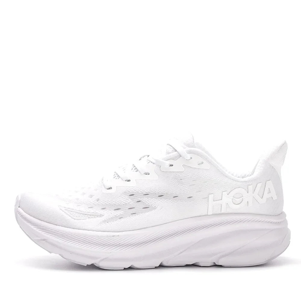 HOKA Clifton 9 Women and Men Black Gold Fabric Non-slip Wear-resistant Low-top Running Shoes Trainer Sneakers