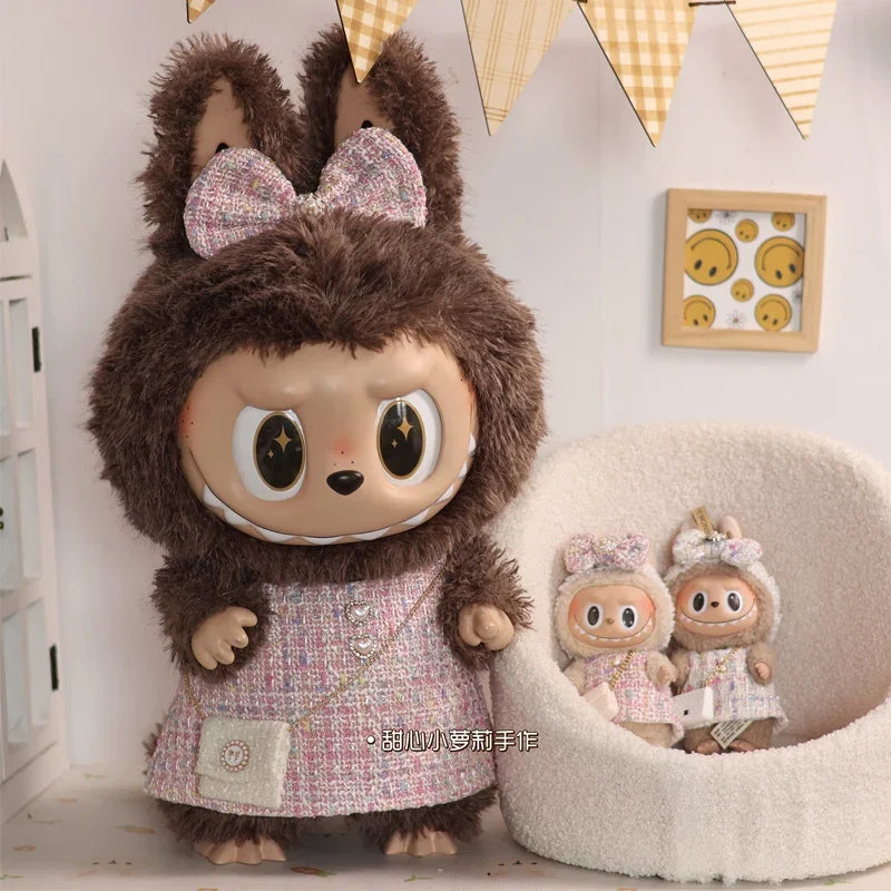 ZIMOMO Enamel Labubu Doll Clothing Large  Clothes 58cm Labubu Celebrity Style Set Rich Miss Clothes Birthday Gift