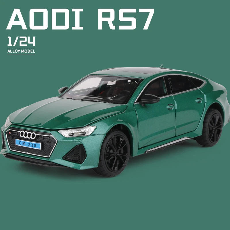 1:24 Audi RS7 Coupe Alloy Car Model Diecasts Metal Toy Sports Car Vehicles Model Simulation Sound Light Collection Kids Toy Gift