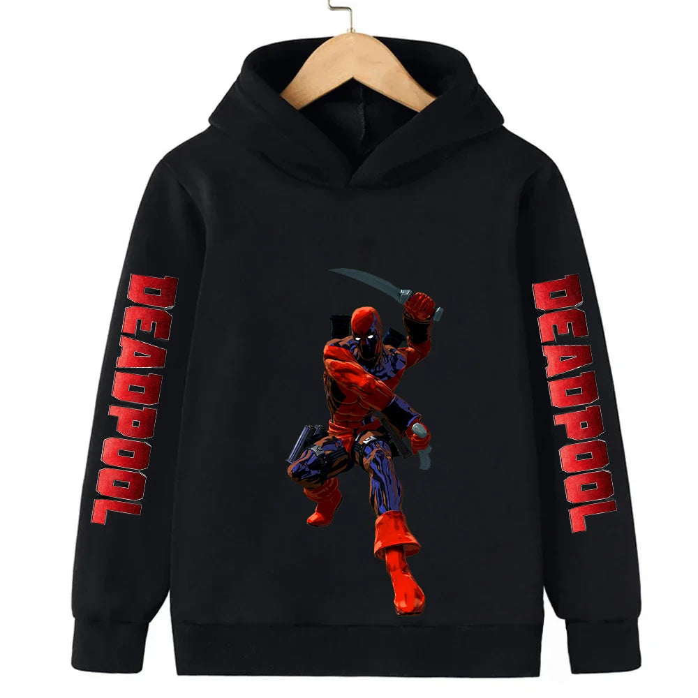 Marvel Deadpool Children Hoodies Girl Boy Kid Pullover Autumn Winter Baby Clothing Cartoons Casual Fashion Kid Tops Sweatshirts