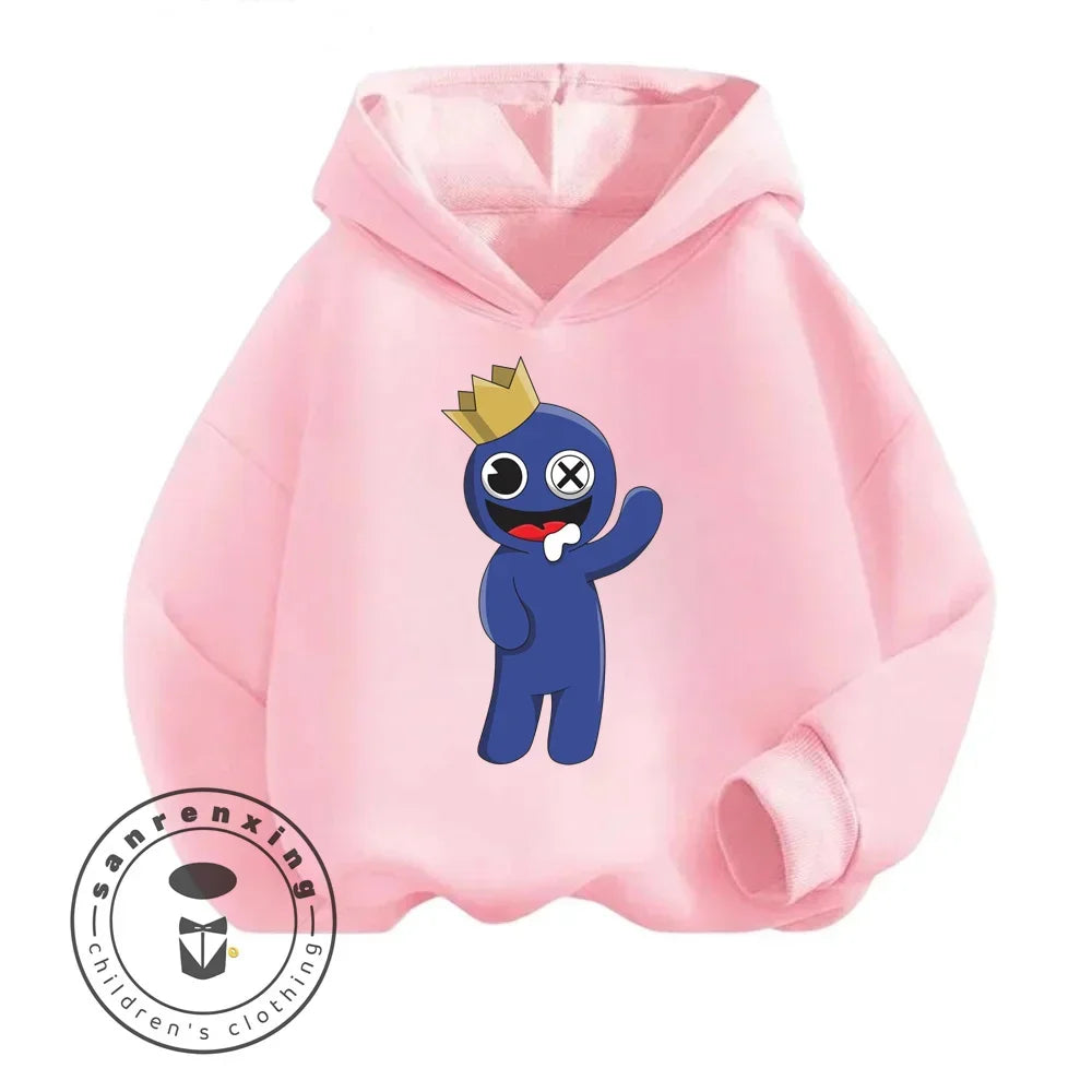 Rainbow Friends Cartoon Long Sleeve Hoodie with Cute Charming Designs Perfect Suitable for Suitable for Boys and Girls Aged 3-14