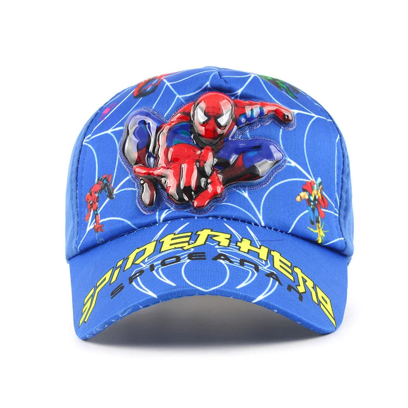 Disney Anime Led Light 3D Spiderman Baseball Cap For Boys Cartoon Autumn Baby Hats Spider Man Children's Sun Caps Kids Hat Cap