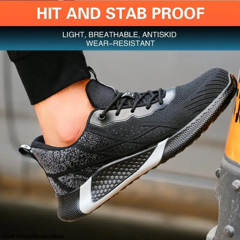 Indestructible Work Sneakers Men Women Safety Shoes Breathable Steel Toe Work Shoes Men Indestructible Construction Shoes Light