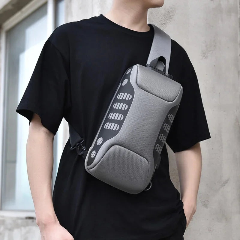 2024 New Fashion Men Chest Anti-theft side for men Shoulder Waterproof sling bag USB charging Crossbody Bag