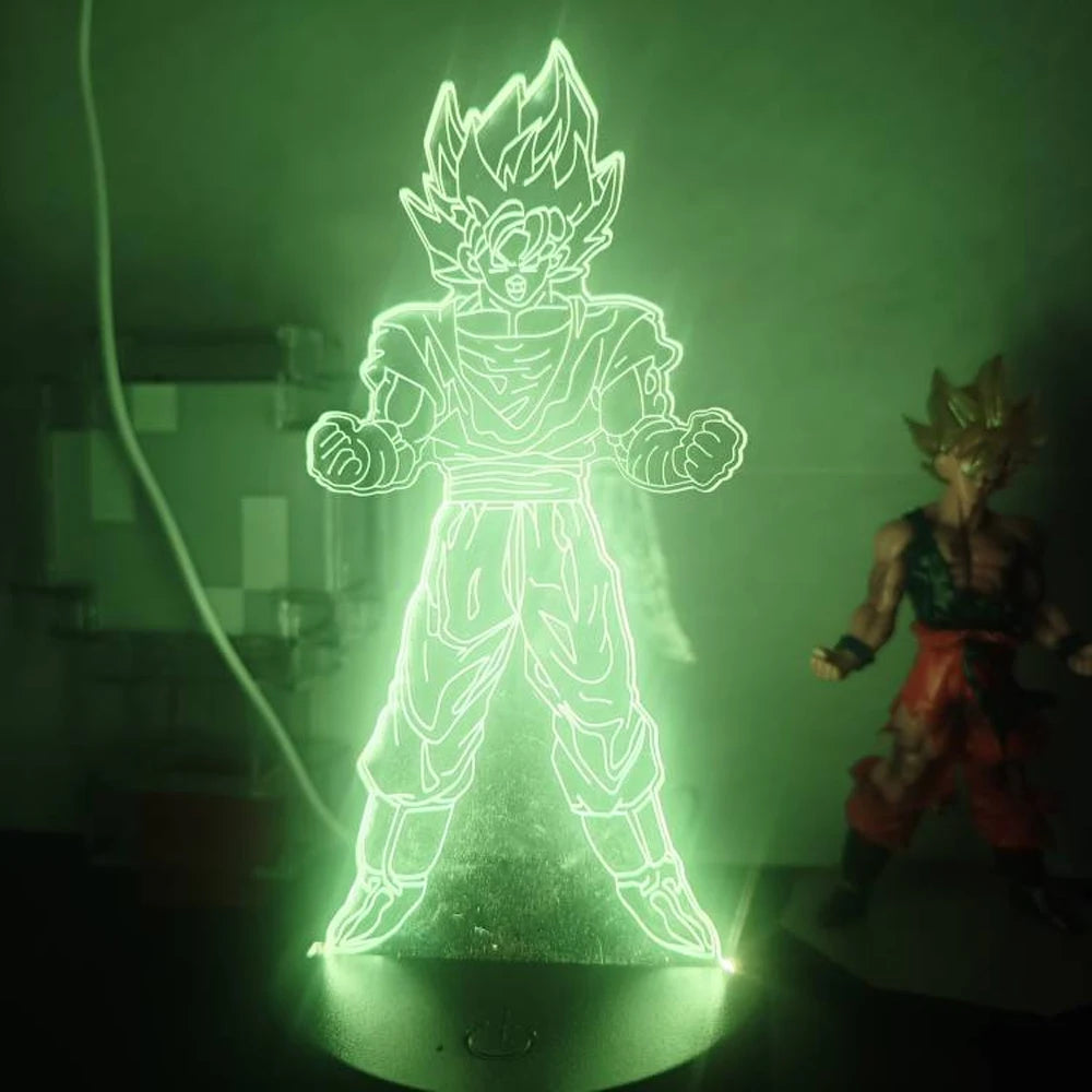 Anime Goku Vegeta Dragon Ball Z Super Saiyan 7/16 color remote control 3D Lamp LED Night Light Goku Jiren Broly Table Lamp Gift