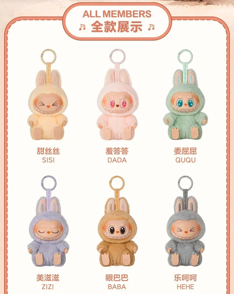 Genuine Cute Labubu Have A Seats Series Figure Enamel Face The Monsters Action Figurine Model Doll Keychain Bag Mysterious Toy