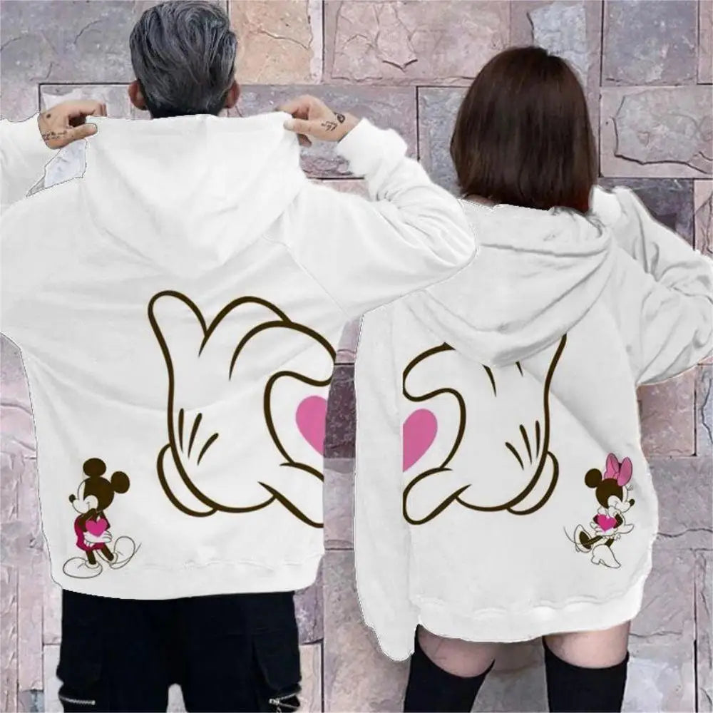 Couple Outfit Disney Hoodies Minnie Mouse Women's Casual Sweatshirt Couple Hoodie Men's Women Clothing Mickey Y2k Print Top