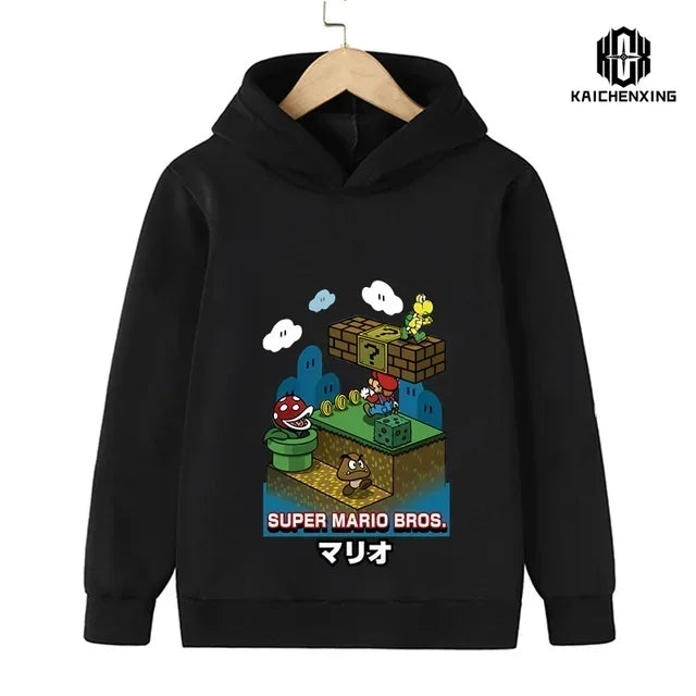 2024 New Game Super Mario Bros. Top Fashion Children's Sweatshirt Casual Cute Children's Hoodie Boy Girl Top Spring and Autumn