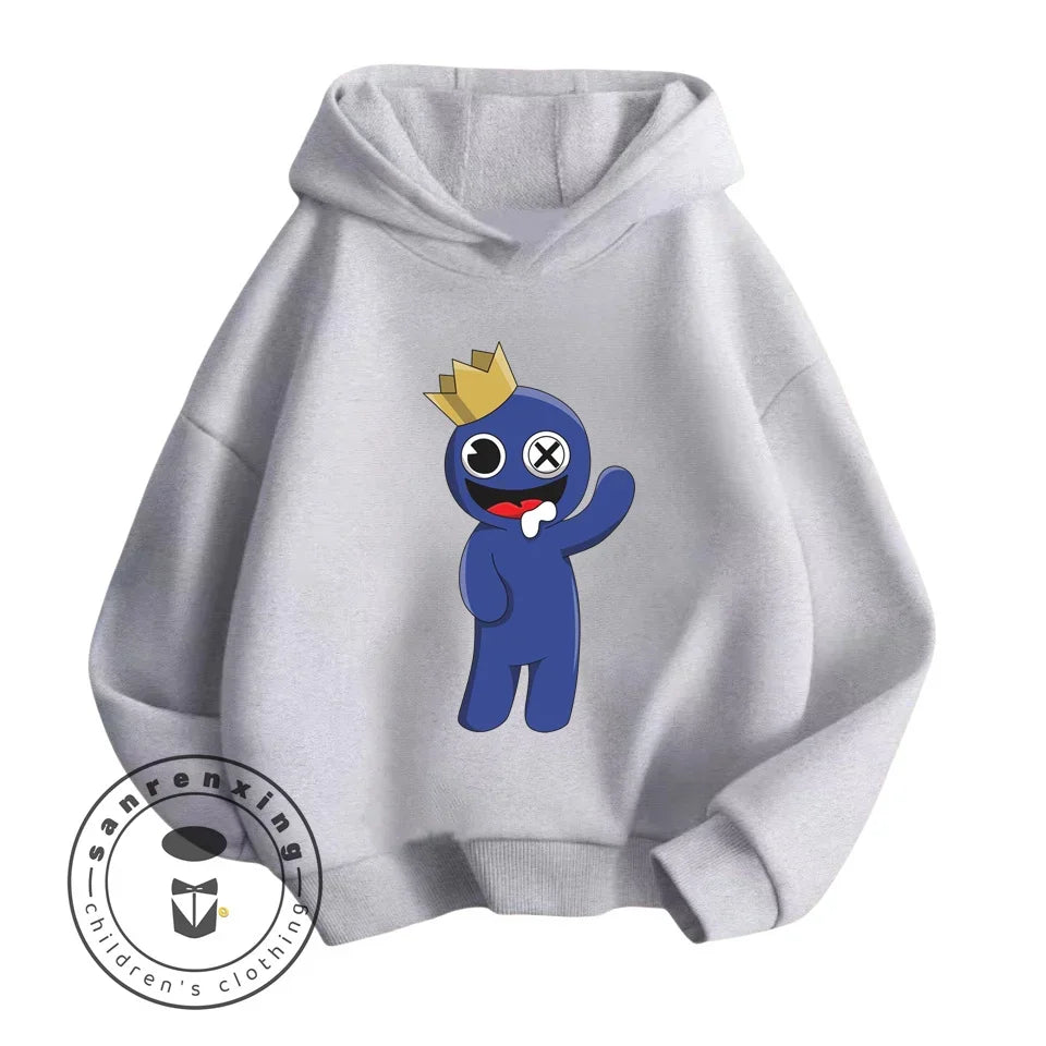 Rainbow Friends Cartoon Long Sleeve Hoodie with Cute Charming Designs Perfect Suitable for Suitable for Boys and Girls Aged 3-14