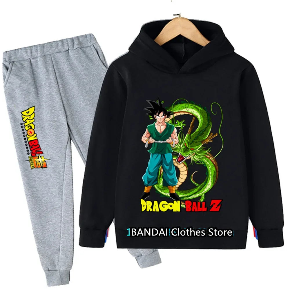 2024 New Dragonball Son-Goku Hoodies Boys Hoodies Kids Clothes Set Pullover Tracksuit Jogging Girls Sweatshirts Set 2 Pieces